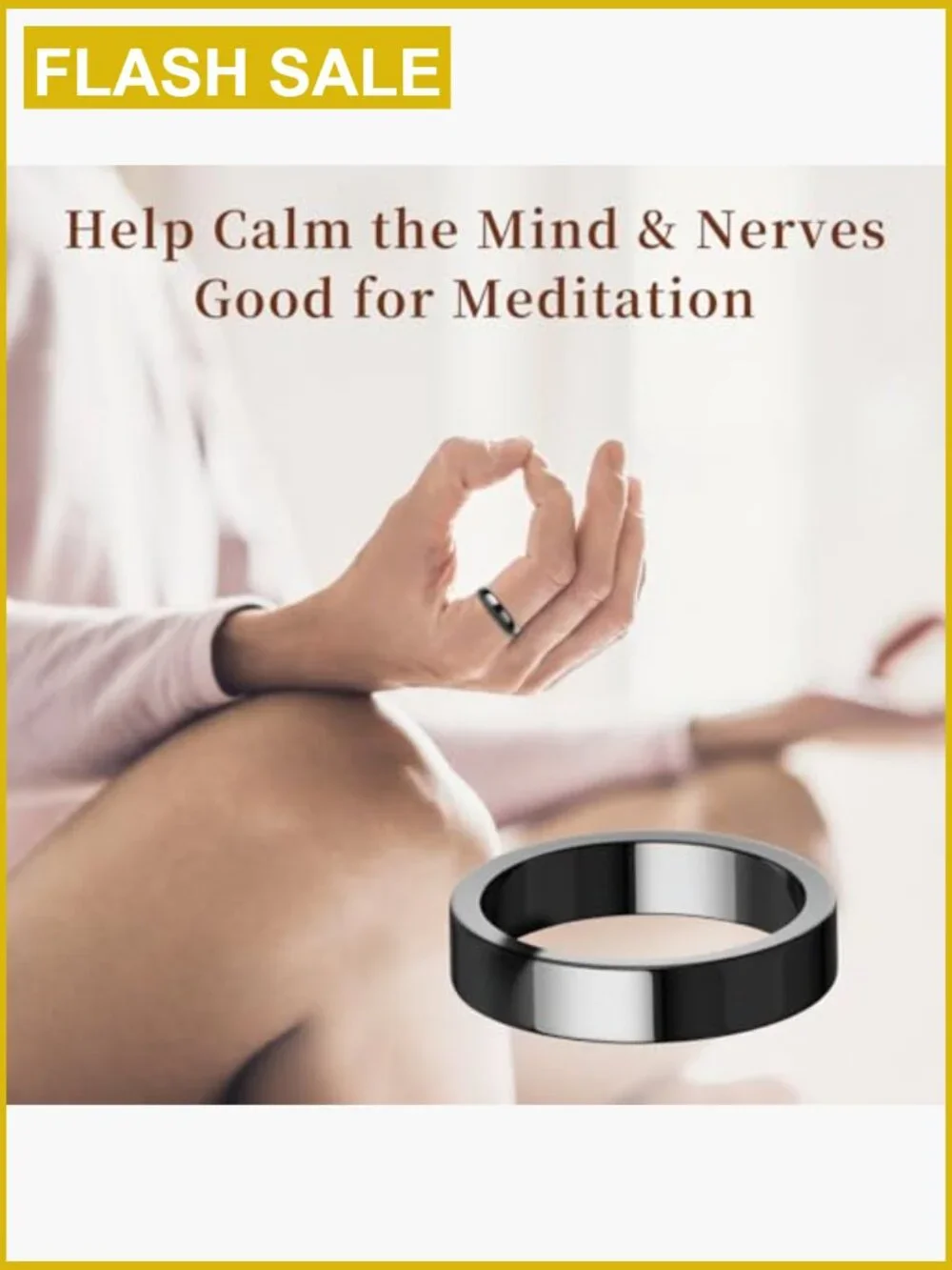 Genuine Hematite Ring - Magnetic Black Stones for Anxiety Balance Root Chakra